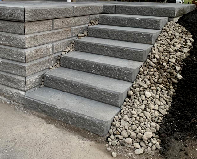 Natural stone steps